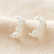 Load image into Gallery viewer, Daisy Hoop Earrings in Silver