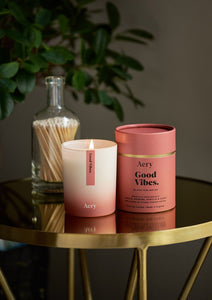 - Good Vibes Scented Candle - Ginger Rhubarb and Vanilla - Zebra Blush