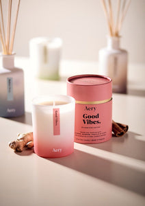 - Good Vibes Scented Candle - Ginger Rhubarb and Vanilla - Zebra Blush