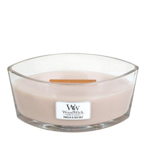 Vanilla and Sea Salt Woodwick Ellipse Candle - Zebra Blush