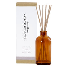 Load image into Gallery viewer, 250ml Relax Therapy Reed Diffuser Lavender &amp; Clary Sage - Zebra Blush
