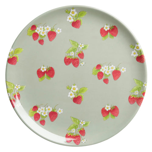 Dinner Plate - Melamine - Adult - Strawberries - Zebra Blush