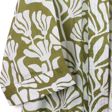 Load image into Gallery viewer, OLIVE GREEN SILHOUETTE PRINT MODAL KIMONO
