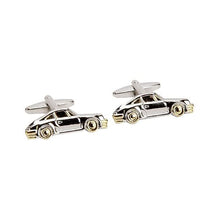 Load image into Gallery viewer, Harvey Makin Rhodium Plated Cufflinks Silver/Gold Cars
