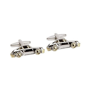 Harvey Makin Rhodium Plated Cufflinks Silver/Gold Cars