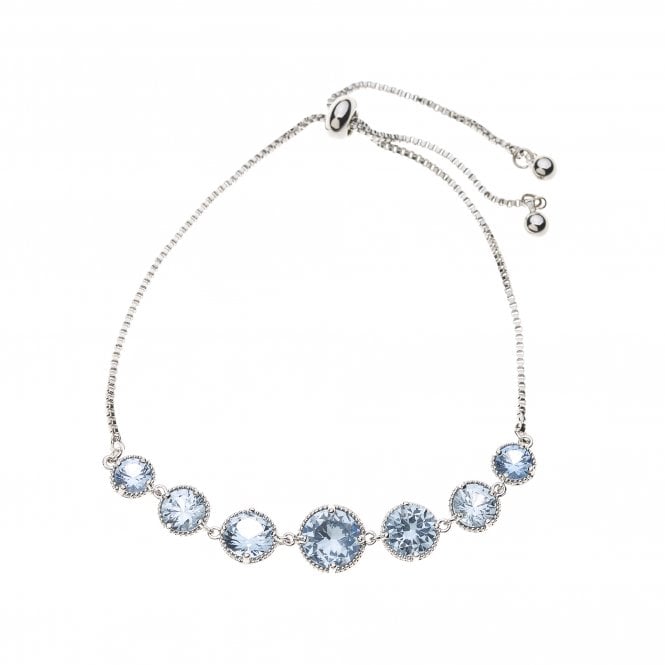 Blue Rhodium Plated Silver Bracelet - B897