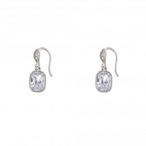 Drop Cubic Zirconia Earrings - Silver E933