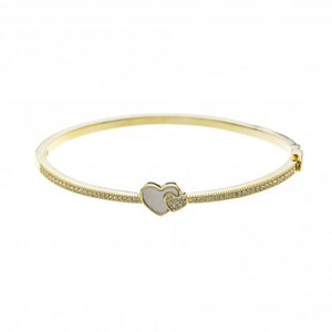 Heart Herringbone Bracelet  - Gold B1117