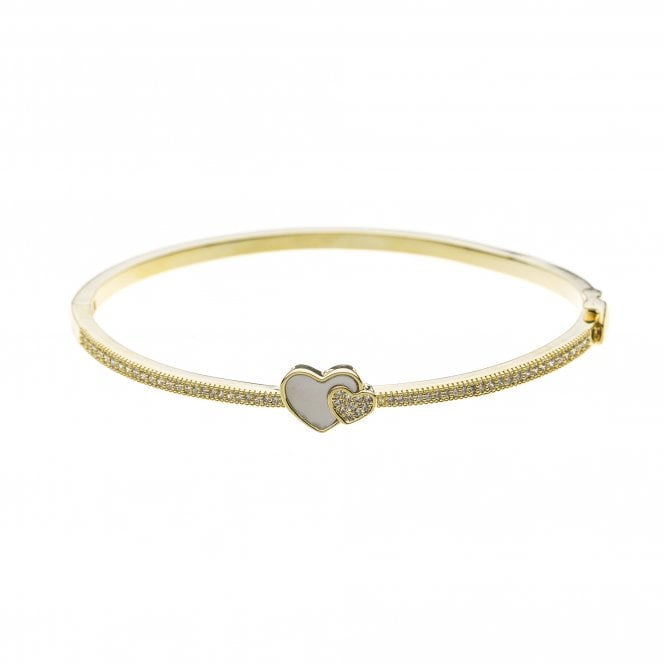 Heart Herringbone Bracelet  - Gold B1117