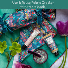 Load image into Gallery viewer, William Morris At Home BIRD &amp; YARE Use &amp; Reuse Fabric Cracker (Hand Cream 30ml &amp; Vitamin E Lip Balm 10ml)
