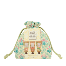 Load image into Gallery viewer, WMAH KITCHEN GARDEN-Three Hand Essentials (Hnd Repair Crm 50ml, Hand Scr 50ml &amp; Hand Wash 50ml in Linen Pouch)
