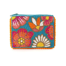 Load image into Gallery viewer, DAISY AND FLOWER BEADED SMALL HOLIDAY PURSE
