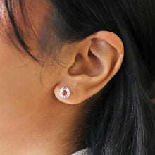 Load image into Gallery viewer, Organic Russian Ring Molten Stud Earrings in Silver
