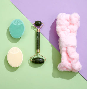 Pastel Deluxe Beauty Set - Roller, Headband & X2 Cleansing Pads
