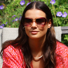 Load image into Gallery viewer, 30045-RED LEMON OMBRE SQUARE FRAME RECYCLED POLYCARBONATE SUNGLASSES
