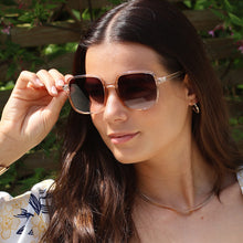 Load image into Gallery viewer, 30046-NUDE SLIM FRAME SQUARE RECYCLED POLYCARBONATE SUNGLASSES
