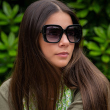 Load image into Gallery viewer, 30048-BLACK BOLD FRAME OVERSIZE RECYCLED POLYCARBONATE SUNGLASSES
