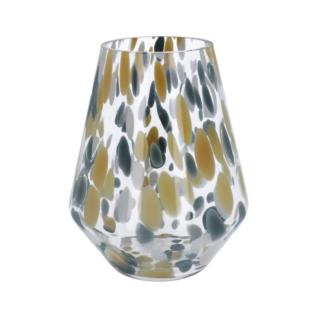 Glass Vase 21cm- Camo Tortoiseshell Cone