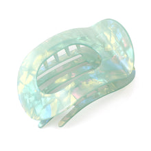 Load image into Gallery viewer, MINT IRRIDESCENT MARBLED CURVE HAIR COMB CLIP
