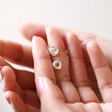 Load image into Gallery viewer, Organic Russian Ring Molten Stud Earrings in Silver
