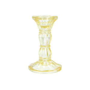 Glass Candlestick 10cm - Pastel Yellow