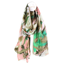 Load image into Gallery viewer, PINK GREEN MIX BRUSH STROKE PRINT SCARF
