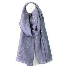 Load image into Gallery viewer, DOVE GREY SPECKLE FOIL PRINT SCARF
