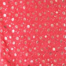 Load image into Gallery viewer, CORAL RED ROSE GOLD FOIL FLORAL PRINT SCARF
