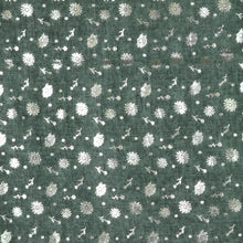 Load image into Gallery viewer, DUSKY GREEN-GREY SILVER FOIL FLORAL PRINT SCARF
