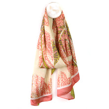 Load image into Gallery viewer, PEACH LIME MIX PRINTED RECYCLED POLY SILK FEEL SCARF

