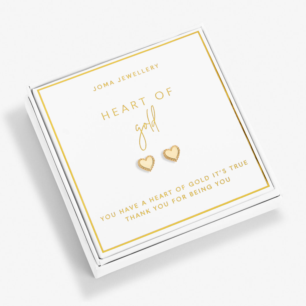 Boxed Earrings Heart Of Gold