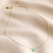 Load image into Gallery viewer, Semi-Precious Chrysoprase Stone Teardrop Pendant Necklace in Gold
