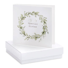 Load image into Gallery viewer, Boxed Sister Wreath Earring Card
