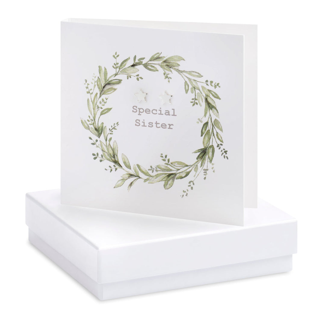 Boxed Sister Wreath Earring Card