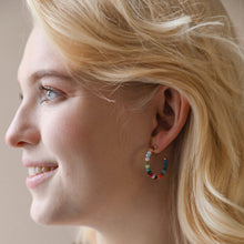 Load image into Gallery viewer, Small Colourful Beaded Hoop Earrings in Gold
