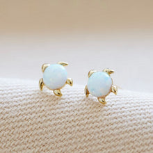 Load image into Gallery viewer, Opal Stone Turtle Stud Earring in Gold
