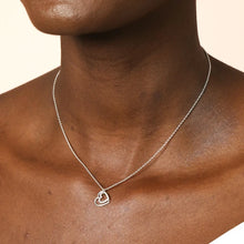 Load image into Gallery viewer, Sterling Silver Interlocking Crystal Heart Pendant Necklace

