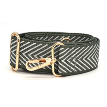 Load image into Gallery viewer, SILVER/GREY CHEVRON STRIPED INTERCHANGEABLE BAG  STRAP
