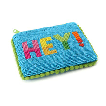Load image into Gallery viewer, TURQUOISE 'HEY' BEADED SMALL HOLIDAY PURSE
