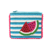 Load image into Gallery viewer, STRIPED WATERMELON SLICES BEADED HOLIDAY PURSE
