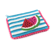 Load image into Gallery viewer, STRIPED WATERMELON SLICES BEADED HOLIDAY PURSE
