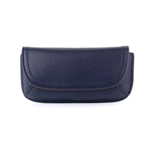 Load image into Gallery viewer, NAVY VEGAN LEATHER GLASSES CASE

