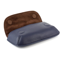 Load image into Gallery viewer, NAVY VEGAN LEATHER GLASSES CASE
