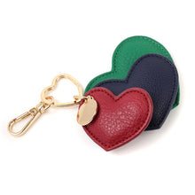 Load image into Gallery viewer, RED NAVY GREEN MULTI HEART KEYCHAIN BAG CHARM
