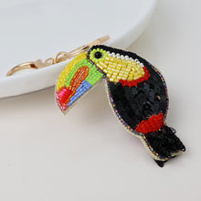 Load image into Gallery viewer, TOUCAN BEADED BAG CHARM KEY RING
