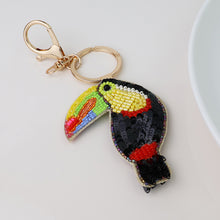 Load image into Gallery viewer, TOUCAN BEADED BAG CHARM KEY RING
