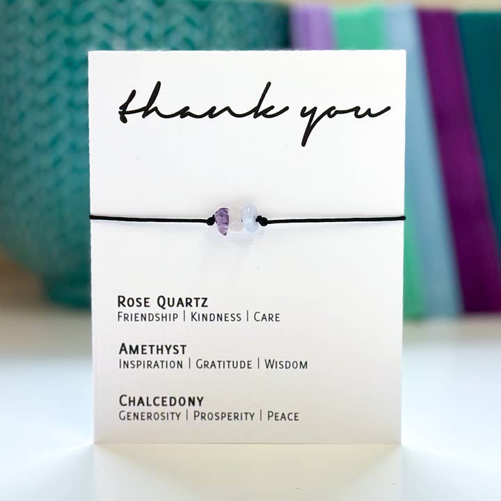 Adjustable Crystal Bracelet -Thank you