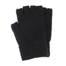 Load image into Gallery viewer, BLACK LADIES FINGERLESS KNITTED GLOVES
