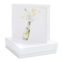 Load image into Gallery viewer, Boxed Champagne 21st Earring Card

