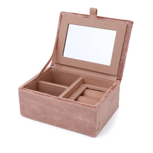 Load image into Gallery viewer, CRANE BLUSH VELVET EMBROIDERED CRANES AND FLOWERS SMALL JEWELLERY BOX
